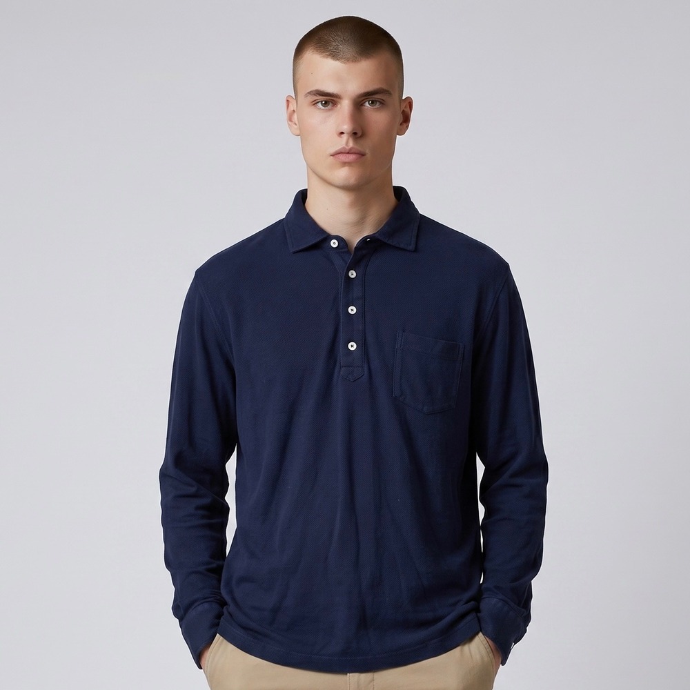 Peter Millar Crown Crafted Croxley Polo Shirt Mens XL Navy Blue Cotton Linen